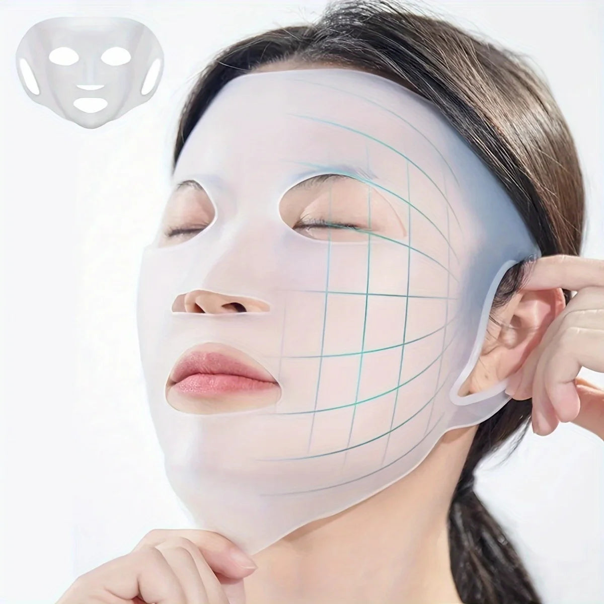 Masque hydratant en silicone 3D réutilisable, outil de soin facial, anti-évaporation