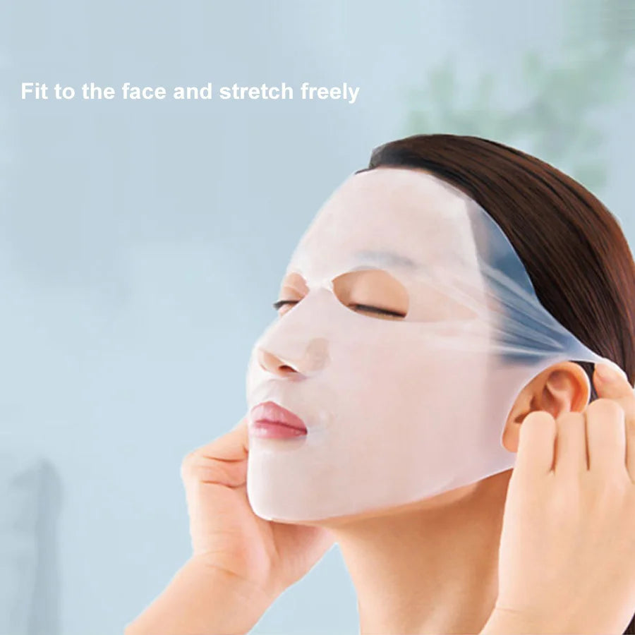 Masque hydratant en silicone 3D réutilisable, outil de soin facial, anti-évaporation