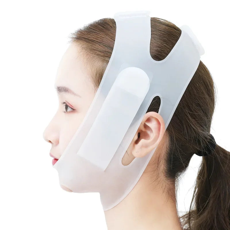 Masque facial en Silicone Nano en forme de V, Bandage pour réduire le Double menton, joue, cou, amincissant, Anti-rides