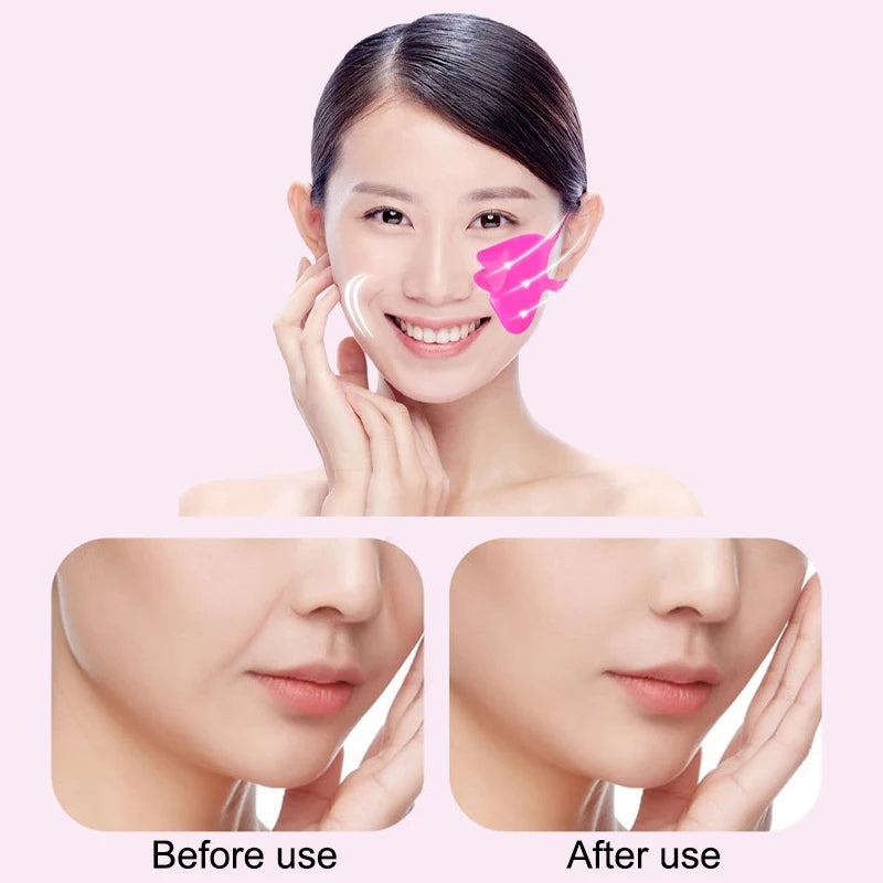 Masque facial lifting du visage en silicone, patchs pour les oreilles, estompe le parfum à la rose fine, lifting doux, prévient l'affaissement, beauté qualifiée ale